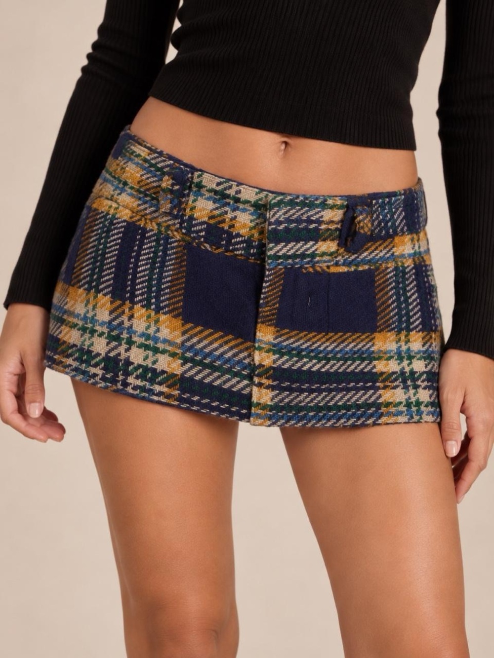 NWT Free People Plaid Mini Skirt